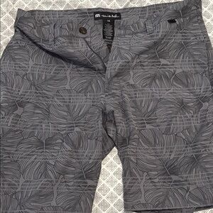 Travis Mathew Gray Leaf Print Shorts